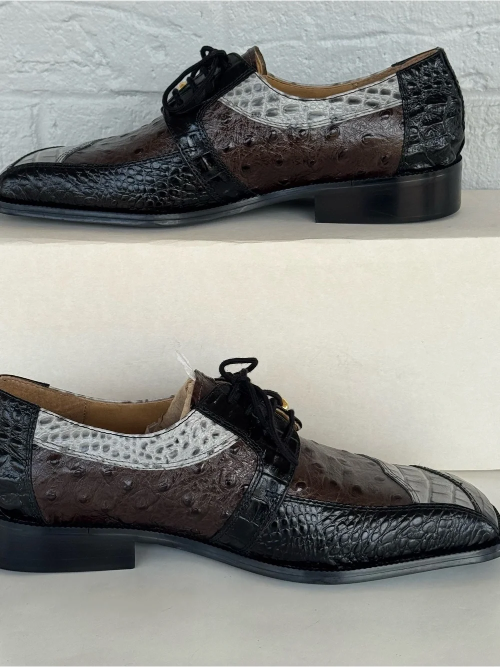 Giorgio Brutini Square Toe Alligator Print Loafers Men's 8